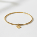 Gold Beaded Charm Bracelet